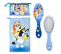 Bluey Beauty case Viaggio Accessori con Pettine, Asciugamano e Borsa, Bluey Beauty Case Viaggi o Scuola, Blu Trasparente Trousse Cosmetici con Cerniera