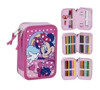 Artesanía Cerdá Astuccio scuola Minnie Mouse – Rosa, triplo scomparto, include accessori