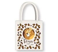 Cerdà Disney Il Re Leone Borsa Tote con manici lunghi - 36 x 39 cm - Poliestere e cotone - Motivo Simba e Mufasa I'm Brave Like You - Bianco