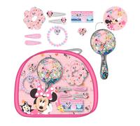 Set di bellezza per ragazze con accessori per capelli Minnie Mouse - Beauty case con specchio, elastici e forcine per bambini - Set completo per acconciature e giocare con design ufficiale Disney