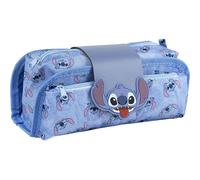 CERDÁ LIFE'S LITTLE MOMENTS 2700000307, Estuche Escolar 3 Compartimentos Niña De Stitch Podrá Llevar Todo El Material Necesario Unisex Niños, Azul (Blue), Azul