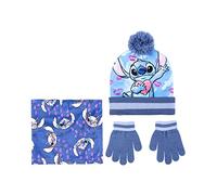 CERDÁ LIFE'S LITTLE MOMENTS 3 Pezzi di Stitch-Set Cappello, Mutandine e Guanti Invernali Colore Blu-Licenza Ufficiale, Bambini, Azul, Taglia Unica, One Size