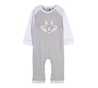 CERDÁ LIFE'S LITTLE MOMENTS Abbigliamento Prima Infanzia Bambino in Cotone 100% | Tutina Bebè Invernale Maniche Lunghe Bugs Bunny dei Looney Tunes Pigiama Intero, Grigio, 2 Anni Bimbo