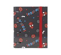 CERDÁ LIFE'S LITTLE MOMENTS - Archivador 4 Anillas Niño de Spiderman con Tapa Dura y Cierre con Goma - Licencia Oficial Marvel