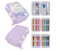 Elsa Frozen Astuccio Scuola 3 Zip con Pennarelli Giotto Multicolor