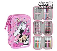 CERDÁ LIFE'S LITTLE MOMENTS - Astuccio per la scuola a 3 scomparti per bambina di Minnie Mouse - Licenza ufficiale Disney