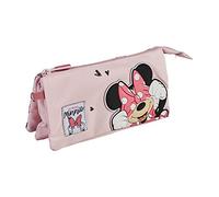 CERDÁ LIFE'S LITTLE MOMENTS - Astuccio per la Scuola a 3 Scomparti per Bambina di Minnie Mouse | Potrà Portare con sé Tutto Il Necessario per la Scuola - Licenza Ufficiale Disney