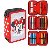 Minnie Mouse 45 Pezzi Triplo Scomparto Triplo Zip Astuccio Pieno