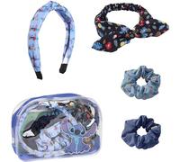 CERDÁ LIFE'S LITTLE MOMENTS | Beauty case trasparente con accessori per capelli Stitch - Beauty case Stitch Licenza ufficiale Disney
