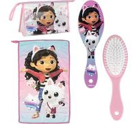 CERDÁ LIFE'S LITTLE MOMENTS Borsa da toilette da viaggio Gabby's Dollhouse con pettine, asciugamano e beauty case - Set portatile per l'igiene personale per bambine