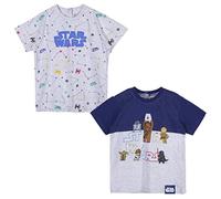 CERDÁ LIFE'S LITTLE MOMENTS Confezione da 2 Magliette Maniche Corte, Motivo Star Wars, Ideale per L'Estate Set Neonato, Grigio, 36 Mesi Bambini e Ragazzi