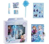 Diario Set Frozen - Set diario per bambini con penna fuzzy, adesivi e accessori decorativi di Elsa e Anna per ragazze che amano scrivere, disegnare ed esprimere con il proprio personaggio preferito