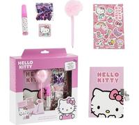 CERDÁ LIFE'S LITTLE MOMENTS Diario Set Hello Kitty - Set completo di diario, penna fuzzy, adesivi e accessori di cancelleria