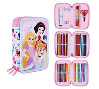 Principesse Disney Astuccio Scuola 3 Zip con Pennarelli Giotto Multicolor