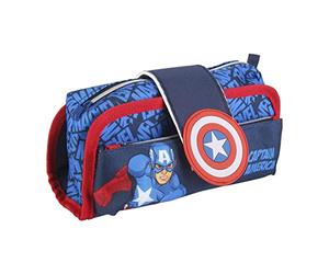 CERDÁ LIFE'S LITTLE MOMENTS - Estuche Escolar 3 Compartimentos Niño de Marvel, Podrá Llevar Todo el Material Escolar Necesario para Primaria - Licencia Oficial Marvel, Azul, 2700000304