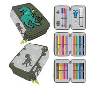 CERDÁ LIFE'S LITTLE MOMENTS - Estuche Escolar 3 Compartimentos Unisex de Jurassic Park | Incluye Todo el Material Escolar Necesario para Preescolar y Primaria - Licencia Oficial Universal Studios