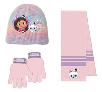 CERDÁ LIFE'S LITTLE MOMENTS Gabby´S Dollhouse Set per bambini, guanti e sciarpa, invernale, set termico, ideale freddo, 3 pezzi, standard (confezione da 3) unisex per bambini