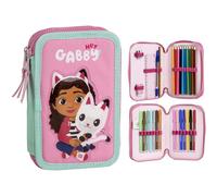 CERDÁ LIFE'S LITTLE MOMENTS Gabby's Dollhouse - Astuccio con accessori, con pennarelli, matite e penne, astuccio per bambini completo