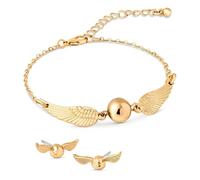 CERDÁ LIFE'S LITTLE MOMENTS Harry Potter, set di gioielli coordinati con bracciale e orecchini a forma di boccino d'oro, regalo per