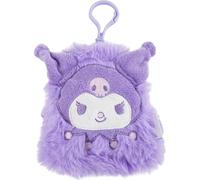 Hello Kitty Kuromi - Portamonete per bambini con motivo Kuromi in morbido peluche, chiusura a cerniera e formato pratico per riporre monete e piccoli oggetti personali, Hello Kitty, Licenza