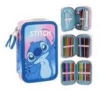 CERDÁ LIFE'S LITTLE MOMENTS Lilo & Stitch - Astuccio con 2 scomparti con cerniera, per scuola, arte e viaggi