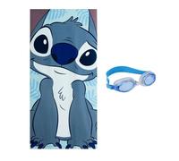 CERDÁ Life'S Little Moments Lilo & Stitch - Set di asciugamani e occhiali in microfibra di poliestere ad asciugatura rapida, per bagno, spiaggia e nuoto