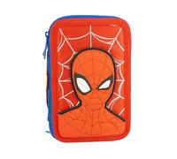 CERDÁ LIFE'S LITTLE MOMENTS Marvel Spiderman Astuccio 3 Zip Completo | Set Scuola Bambini con 44 Accessori | Grafica 3D Rilievo | Rosso Blu | Licenza Ufficiale Cerdà