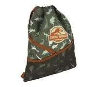CERDÁ LIFE'S LITTLE MOMENTS - Mochila Estilo Saco de Jurassic Parkcon Bolsillo Frontal de Malla Elástica y Apertura Ajustable Línea Exploradora - Licencia Oficial Universal Studios, Verde