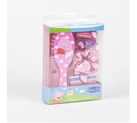 CERDÁ LIFE'S LITTLE MOMENTS, Peppa Pig Accessori per capelli, accessori di bellezza, 8 pezzi, 1 spazzola per capelli, 2 clip, 5 capelli elastici, set regalo Peppa Pig, carino e colorato