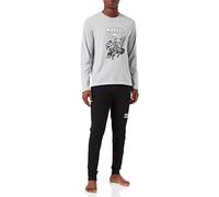 CERDÁ LIFE'S LITTLE MOMENTS Pigiama da Uomo Invernale degli Avengers, 100% in Cotone con Maglia a Maniche Lunghe e Pantalone Lungo Set, Grigio, XL