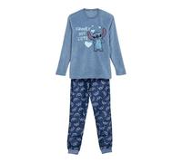 E_0002_S0741454 Stitch Pigiama Stitch Azzurro Taglia:L Donna