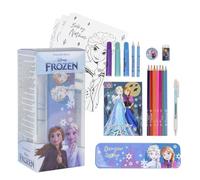 CERDÁ LIFE'S LITTLE MOMENTS Set Cancelleria 24 Pezzi per Colorare di Frozen - Include Pennarelli, Matite Colorate, Astuccio e un Quadernino per Disegnare - Prodotto Originale Elaborato in Spagna