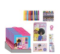 CERDÁ LIFE'S LITTLE MOMENTS Set di cancelleria Barbie - Rosa - 30 x 30 x 2,5 cm - Include quaderno con fogli da colorare, pennarelli, adesivi e molto altro - Prodotto originale Designed in Spain