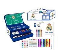 CERDÁ LIFE'S LITTLE MOMENTS Set di cancelleria colorata Real Madrid - Astuccio scuola completo per bambini con pennarelli, matite colorate e accessori ufficiali del club