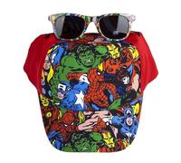 CERDÁ LIFE'S LITTLE MOMENTS Set Estivo Marvel, Cappellino Regolabile e Occhiali da Sole con Protezione UV, Prodotto Ufficiale Baseball cap, Rosso, 53 Unisex-Bambini e Ragazzi