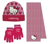 CERDÁ LIFE'S LITTLE MOMENTS Set Infantil Gorro, Guantes Y Bufanda Hello Kitty Invierno-Conjunto Térmico Niños Y Niñas, Ideal Frío Set di 3 Sciarpe, Taglia Unica (Pacco da 3) Unisex-Bambini e Ragazzi