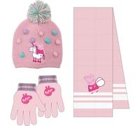 CERDÁ LIFE'S LITTLE MOMENTS Set Infantil Gorro, Guantes Y Bufanda Peppa Pig Invierno-Conjunto Térmico Niños Y Niñas, Ideal Frío Set di 3 Sciarpe, Taglia Unica (Pacco da 3) Unisex-Bambini e Ragazzi
