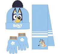 CERDÁ LIFE'S LITTLE MOMENTS Set per bambini, cappello, guanti e sciarpa Bluey invernale-set termico, ideale freddo 3 pezzi, standard (confezione da 3) unisex per bambini