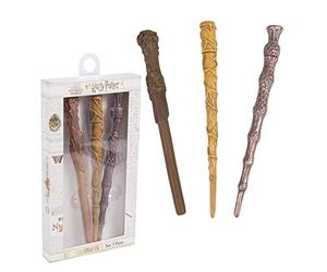 CERDÁ LIFE'S LITTLE MOMENTS - Set per la Scrittura di Harry Potter - Pack Composto da 3 Penne Nere a Forma di Bacchetta di Harry Potter, Silente ed Hermione - Licenza Ufficiale Warner Bros