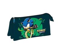 CERDÁ LIFE'S LITTLE MOMENTS Sonic Prime Custodia a 3 scomparti - Blu scuro - 11,5 x 2 x 22,5 cm - Chiusura a cerniera - Versatile e resistente - Prodotto originale progettato in Spagna