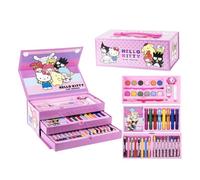 CERDÁ LIFE'S LITTLE MOMENTS Valigetta Artistica Hello Kitty and Friends per Bambina 3+ Anni, Set da Disegno con Pennarelli, Matite, Tempere, Accessori Creativi, Manico Richiudibile