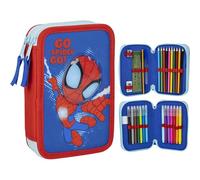 CERDÁ LIFE'S LITTLE MOMENTS Valigetta Spidey a 3 scomparti - Blu - 12,5 x 4,5 x 19,5 cm - In poliestere e PVC - Chiusura a cerniera - Include accessori - Prodotto originale disegnato in Spagna