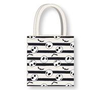 Cerdà Nightmare Before Christmas Borsa Tote con manici lunghi - 36 x 39 cm - Poliestere e cotone - Motivo Jack Skellington - Bianco