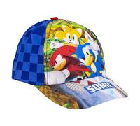 Cappello con Visiera Curva di Sonic - Blu - Da 4 e 8 Anni - Con Ricami della Collezione - Berretto per Bambini con Strappo sul Retro Regolabile - Prodotto Originale Ideato in Spagna