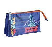 Cerdá Estuche/portatodo Plano 3 Compartimentos Star Wars, Piatto/Astuccio 3 Scomparti Unisex-Bambini, Multicolore, 23.0 x 12.5 x 3.0 cm