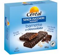 CÉRÉAL Barrette al Cioccolato Fondente, Senza zuccheri aggiunti, Con fiocchi di avena integrale, Snack al cioccolato ricco di fibre, Impatto ridotto sulla glicemia, Confezione da 3 barrette - 69g