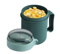 Cereal Breakfast Cup - 500ml Portable Bowl With Spoon And Lid | Wide Mouth Soup Container For Lunch, School, Office, Picnic, Travel, Home, Gym, Camping, Outdoor Meal Storage Cup, Reusable Food Holder