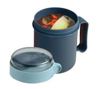Cereal Breakfast Cup - 500ml Portable Bowl With Spoon And Lid | Wide Mouth Soup Container For Lunch, School, Office, Picnic, Travel, Home, Gym, Camping, Outdoor Meal Storage Cup, Reusable Food Holder