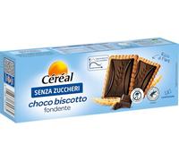 Céréal | Choco Biscotto Fondente Senza Zuccheri, Con Tavoletta di Cioccolato Fondente, Ricco di Fibre