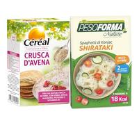 Céréal Crusca d'Avena, 360 gr + Pesoforma Nature Shirataki, Spaghetti di Konjac, 150 Gr